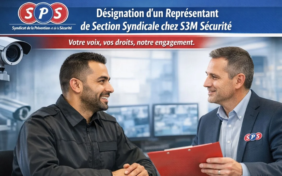 Désignation d’un Représentant de Section Syndicale chez S3M Sécurité.